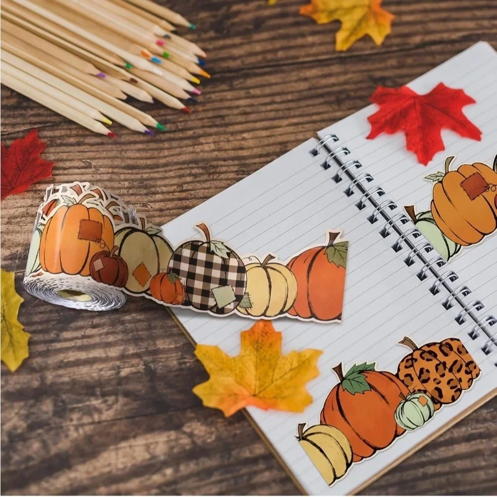 68.9 Ft  Pumpkin Bulletin Board Borders Fall Decorations. Home School Teacher